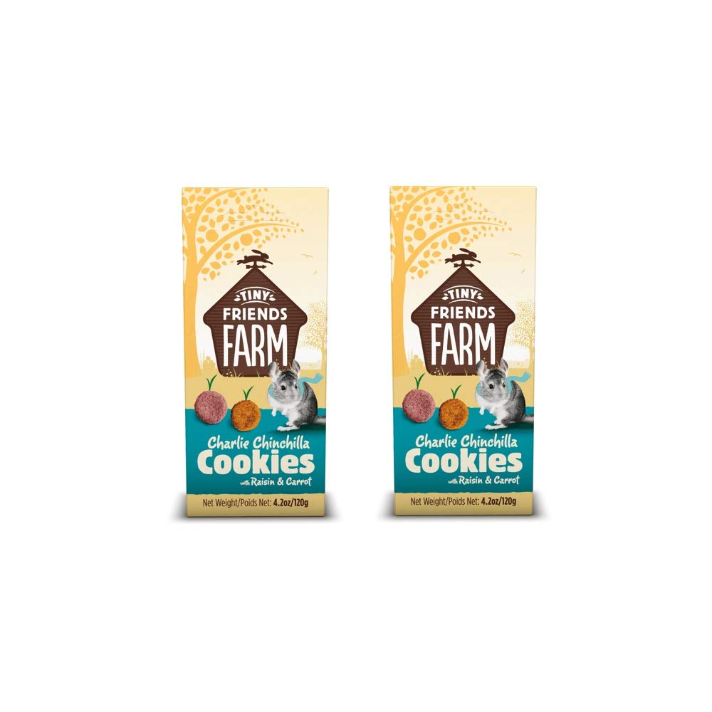 Supreme Petfoods 2 Pack of Charlie Chinchilla Cookies Small Pet Treats 4.2 Ounces each with Raisin and Carrot